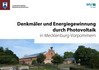 Titel Broschüre "Denkmäler und Energiegewinnung durch Photovoltaik"