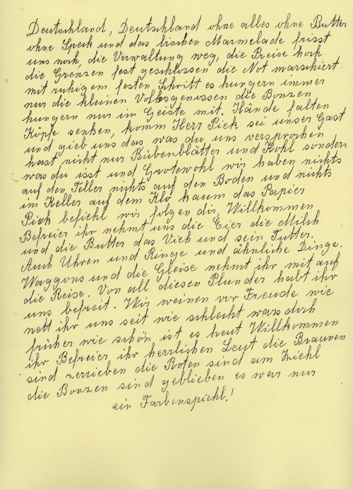 Handschrift des "Spottliedes" 