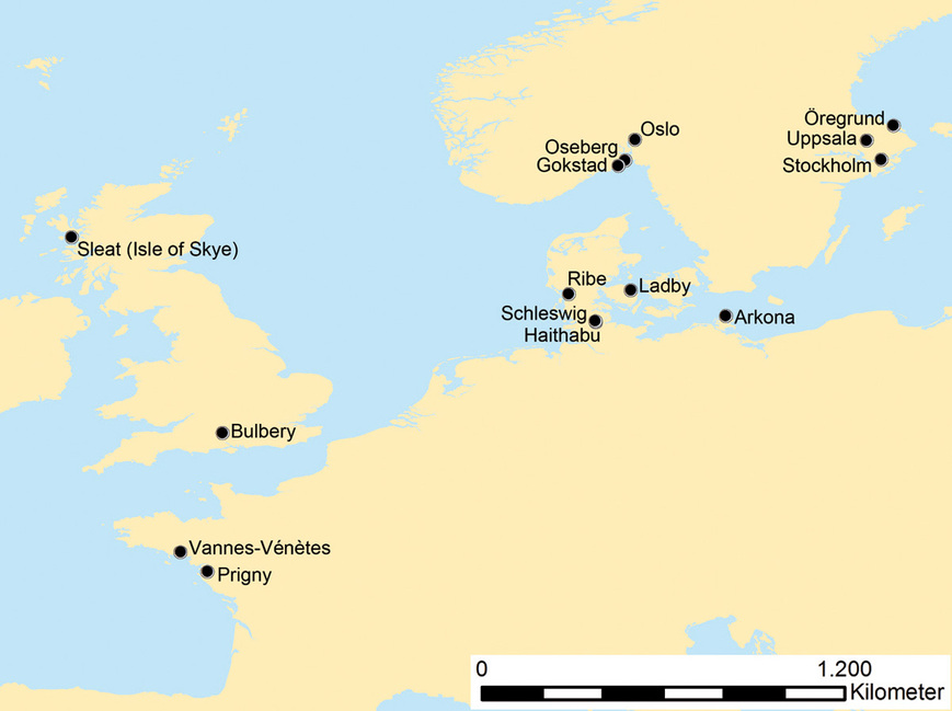 Abb. 4. Bisher nachgewiesene wikingerzeitliche Anker in Europa (Grafik: F. Ruchhöft). 