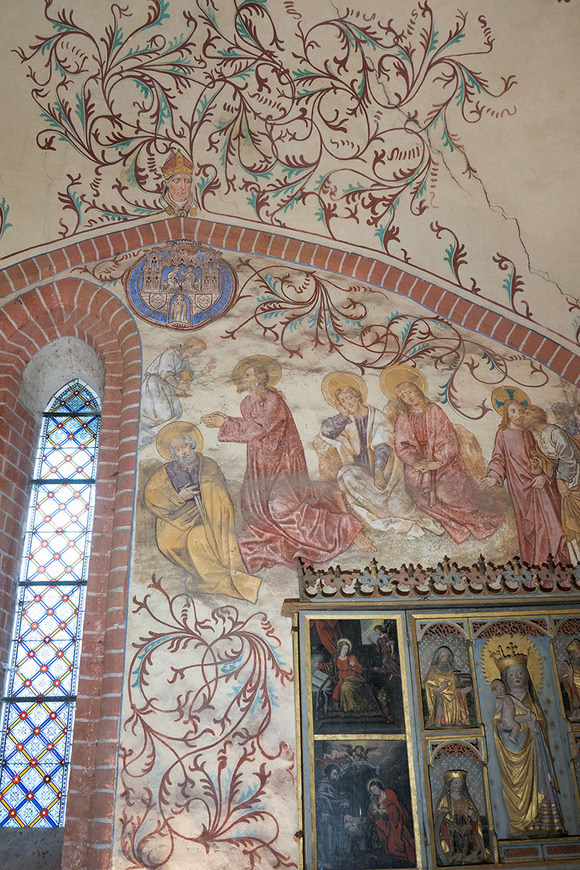 Abb. 15. Lohmen, Lkr. Rostock, Dorfkirche, Detail der Chornordwand mit der Darstellung Christi am Ölberg. 
