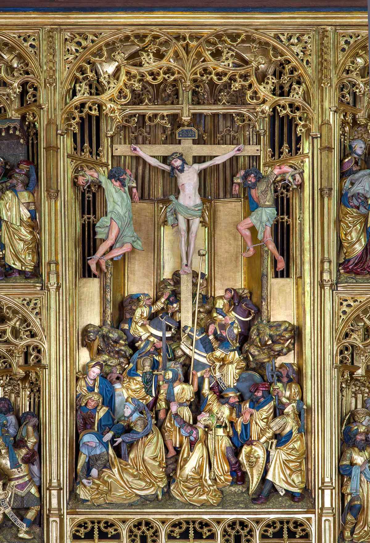 Download: Abb. 5. Güstrow, Lkr. Rostock, St. Marien, Bormanaltar, Kreuzigungsszene nach der Restaurierung. LAKD M-V/LD, A. Bötefür Abb. 5. Güstrow, Lkr. Rostock, St. Marien, Bormanaltar, Kreuzigungsszene nach der Restaurierung.