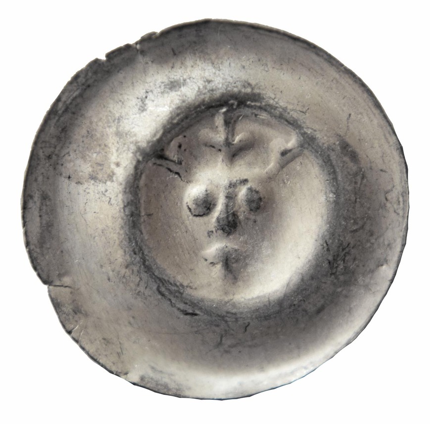 Abb. 11: Wustrow, Lkr. Mecklenburgische Seenplatte. Königskopf-Hohlpfennig aus Greifswald (Durchmesser 16,6 mm). 