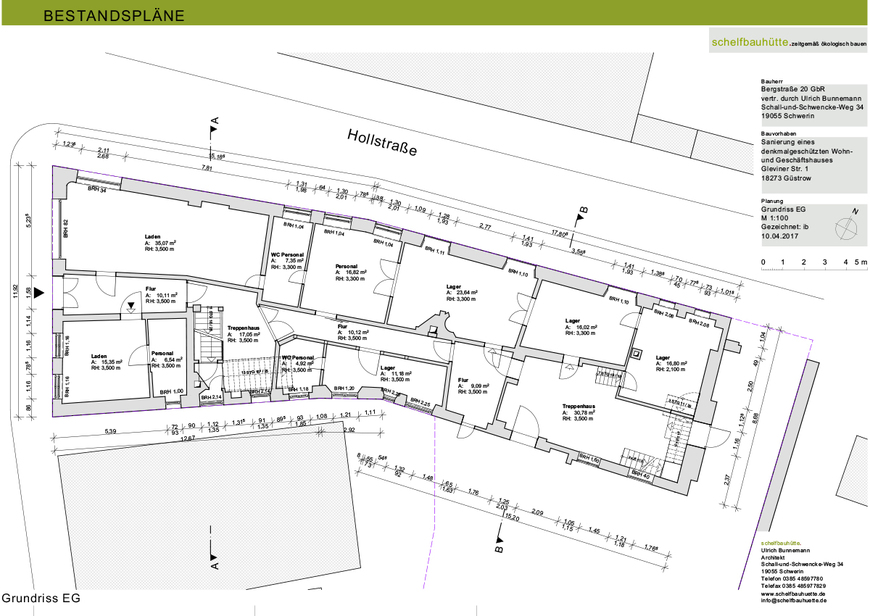 Download: Abb. 4. Güstrow, Lkr. Rostock, Gleviner Straße 1, Wohnhaus, Grundriss, Erdgeschoss, 2017. (Schelfbauhütte, Schwerin) Abb. 4. Güstrow, Lkr. Rostock, Gleviner Straße 1, Wohnhaus, Grundriss, Erdgeschoss, 2017.