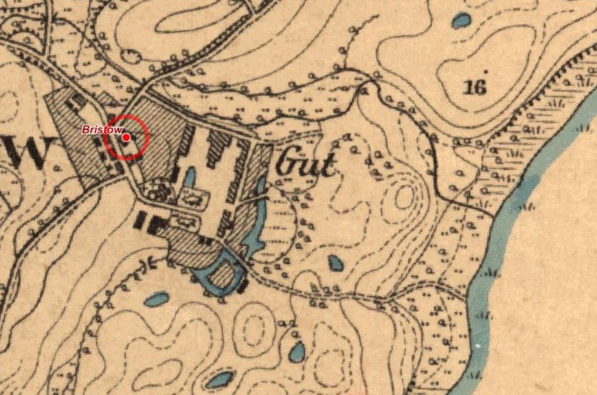 Download: Abb. 5. Bristow, Landkreis Rostock, Messtischblatt. (Messtischblatt der Preußischen Landesaufnahme von 1886) Abb. 5. Bristow, Landkreis Rostock, Messtischblatt.