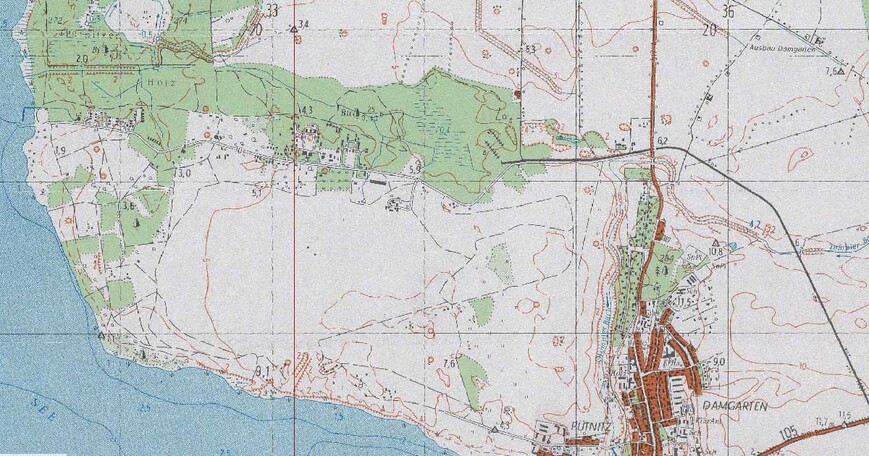 Abb. 11. Auf der Karte (1981-87) fehlen die Start- und Landebahnen und die gesamte Flugdienstinfrastruktur. Auch der Seeflugplatz mit Ablaufbahnen und Flugzeughallen ist nicht dargestellt. 