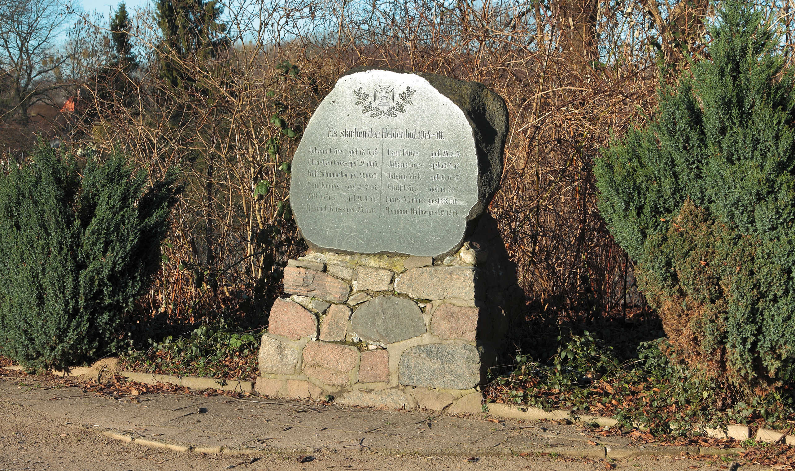 Landeshauptstadt Schwerin, Kriegerdenkmal, 1914–1918. 