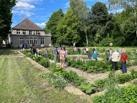 Ziethen, Lkrs. Vorpommern-Greifswald, Gutspark, Senkgarten südlich des Gutshauses, Foto: LAKD/LD, E. de Veer, 2024