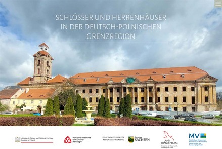 Titelblatt Begleitkatalog „Schlösser und Herrenhäuser in der deutsch-polnischen Grenzregion“