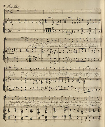 In einem Strelitzer Wirtshaus stimmt Herzog Johann Albrecht das Mecklenburglied an. Klavierauszug (Abschrift), Landesbibliothek Mecklenburg-Vorpommern Günther Uecker, Mus 1891/12 a