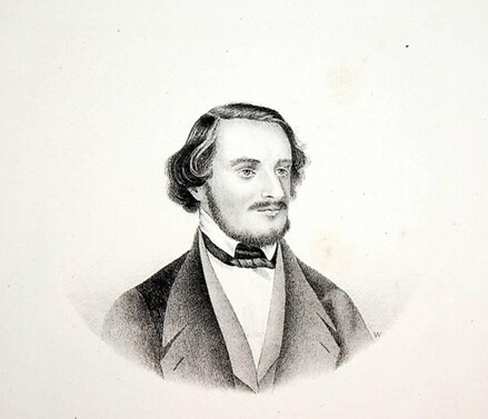 Brustporträt von Friedrich von Flotow, Orig. Lithografie, um 1850, in Privatbesitz