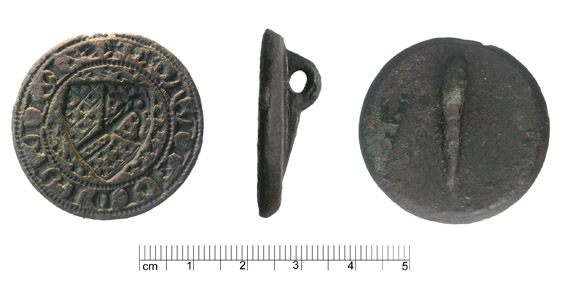 Abbildung 1: Dambeck bei Röbel, Lkr. Mecklenburgische Seenplatte. Siegelstempel des Hinricus (Heinrich) Kint, zweite Hälfte des 13. bis erste Hälfte des 14. Jahrhunderts.