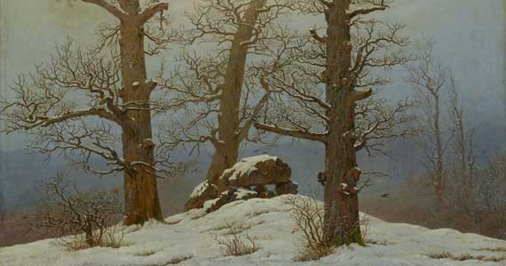 Abb. 1: Caspar David Friedrich, Hünengrab im Schnee. 1807, Öl auf Leinwand, 61,5 x 80 cm; Albertinum, Gal.-Nr. 2196