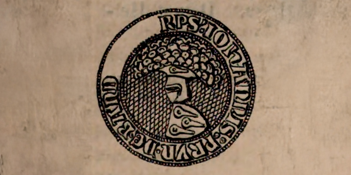 Abbildung 4: Siegel des Johann Preen von Bandelstorf von 1339. Foto: Zeichnung im Mecklenburgischen Urkundenbuch MUB IX, Nr. 5996, S. 218, Durchmesser 3,2 cm. Abbildung 4: Siegel des Johann Preen von Bandelstorf von 1339.
