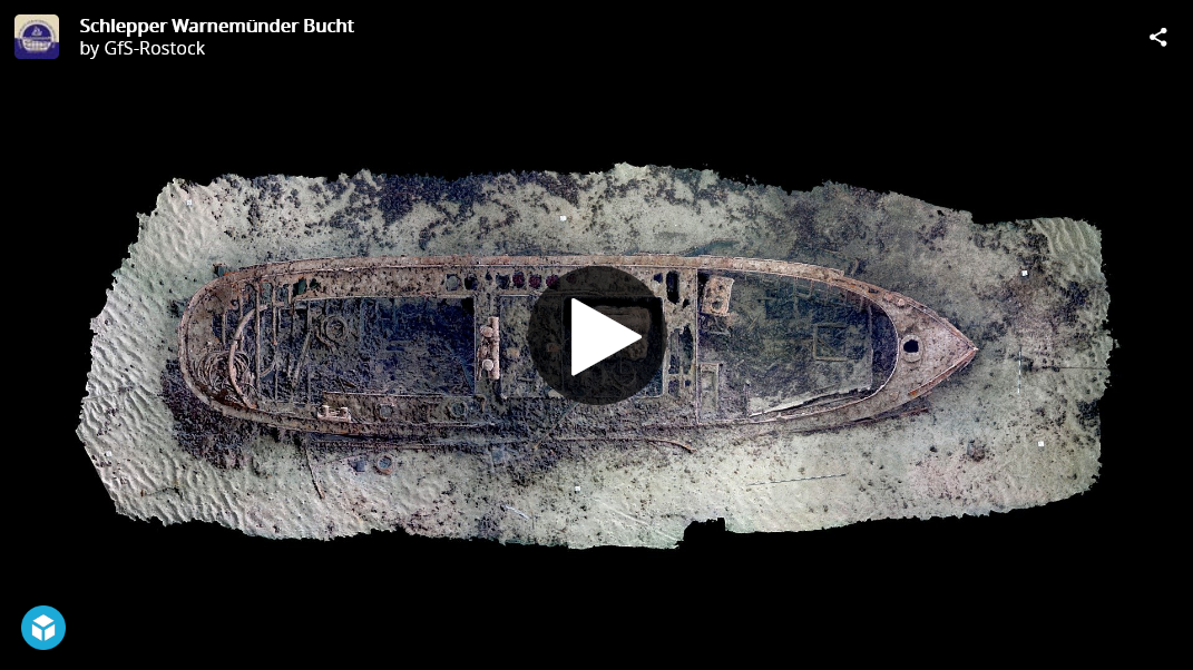 Video starten: LAKD LA Fund 2022 08 Wrack-Rätsel vor Warnemünde Abb.1 Sketchfab als Video