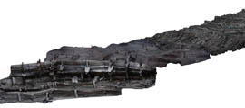Burgwall unter dem Schweriner Schloss in 3D: 3D-Aufnahme der Bauphase 965 oder kurz danach.