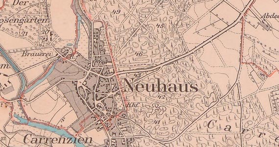 Abb. 1: Topografische Karte M 1 : 25.000 (Messtischblatt) des Amtes Neuhaus