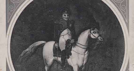 Abb. 1: Napoleon auf dem Schimmelhengst „Herodot“ aus dem gräflichen Gestüt Ivenack.