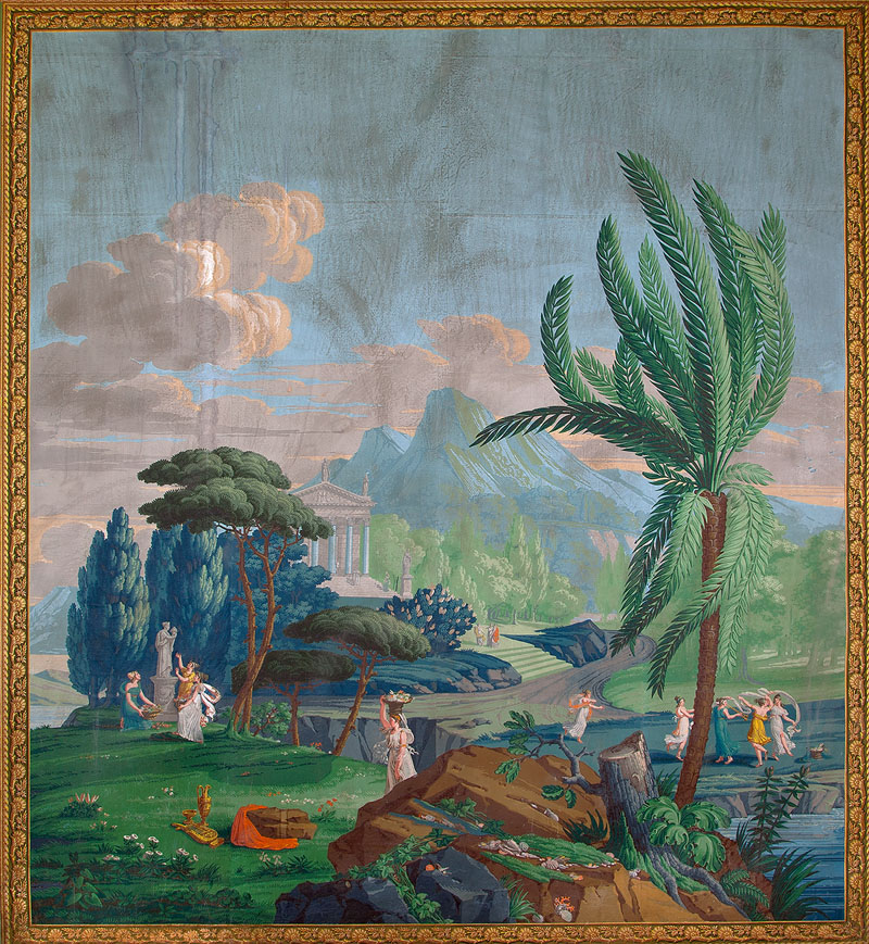 Hansestadt Wismar, Lkr. Nordwestmecklenburg, Lübsche Straße 23, Detaildarstellung mit Figuren in einer antiken Landschaft.jpg Foto: A. Bötefür, LAKD M-V/LD Hansestadt Wismar, Lkr. Nordwestmecklenburg, Lübsche Straße 23, Detaildarstellung mit Figuren in einer antiken Landschaft.jpg