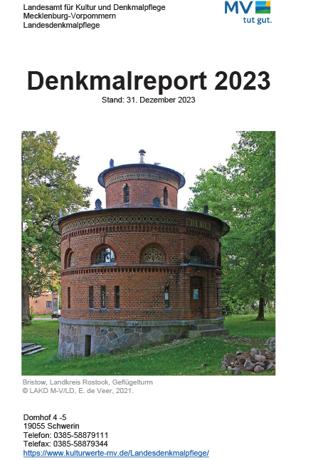 Titelbild Denkmalreport 2023 (Download: Denkmalreport 2022 - Einblick in die Arbeit der Landesdenkmalpflege)